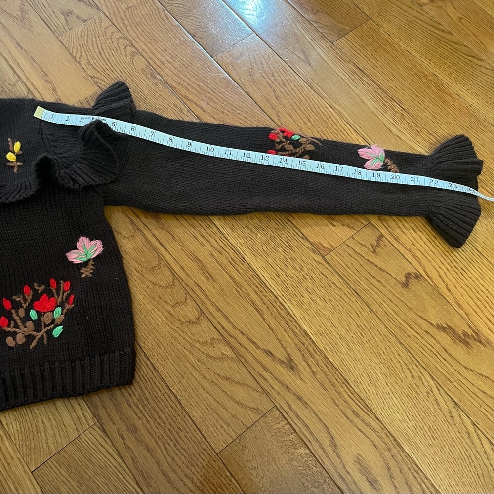 Zara Ruffle Floral Embroidered Sweater - Picture 11 of 11